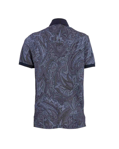 Shop Etro Paisley Polo Shirt In Blu