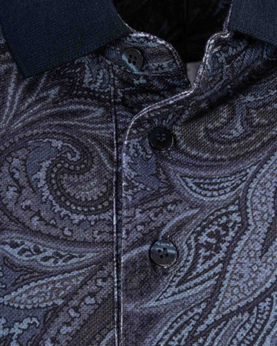 Shop Etro Paisley Polo Shirt In Blu