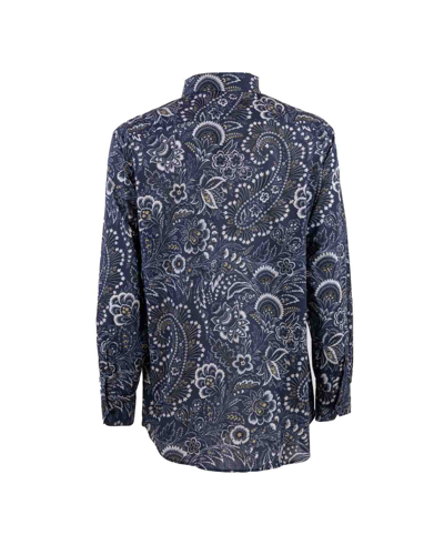 Shop Etro Cotton Shirt In Blu