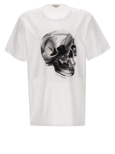 Shop Alexander Mcqueen Skull T-shirt In White/black