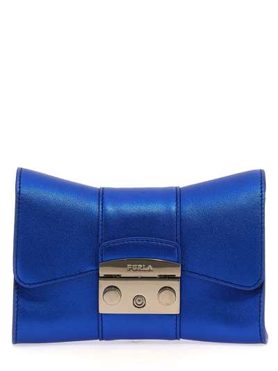 Shop Furla Metropolis Mini Remix Crossbody Bag In Blue