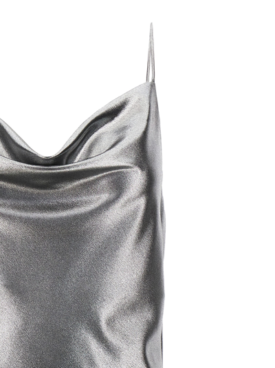 Shop Rotate Birger Christensen Slip Dress Mini Dress In Silver