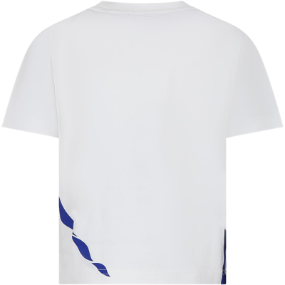 Shop Burberry White T-shirt For Girl With Print