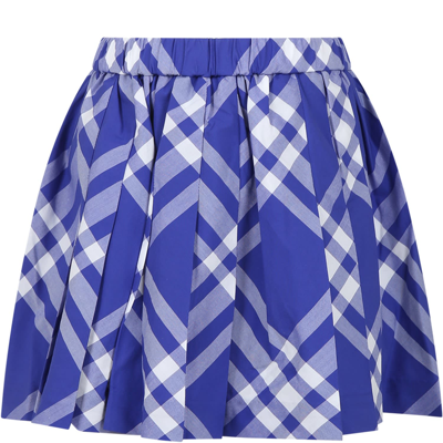 Shop Burberry Blue Skirt For Girl