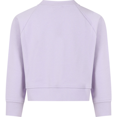 Shop Stella Mccartney Purple Sweatshirt For Girl With Logo In Violet