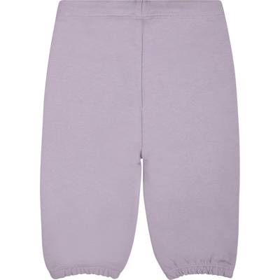 Shop Stella Mccartney Purple Trousers For Baby Girl With Shells In Violet