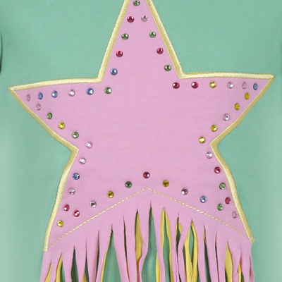 Shop Stella Mccartney Green T-shirt For Girl With Star