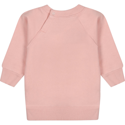 Shop Gucci Pink Sweatshirt For Baby Girl With Double G