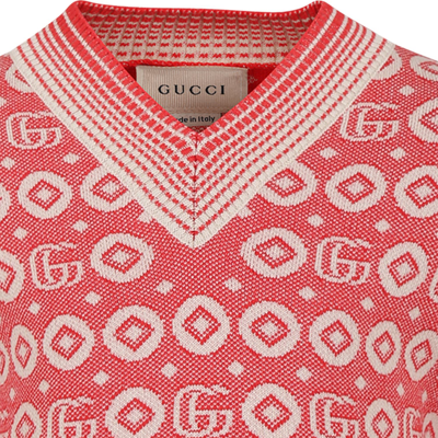 Shop Gucci Red Sweater For Boy With Double G