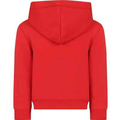 Shop Dsquared2 Black Sweatshirt For Boy With Logo In Red