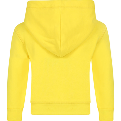 Shop Dsquared2 Yellow Sweatshirt For Boy With Logo