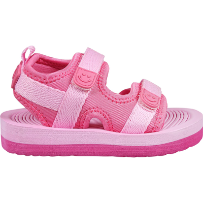 Shop Molo Fuchsia Sandals For Baby Girl With Logo