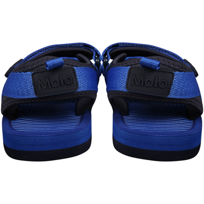 Shop Molo Blue Sandals For Boy With Logo
