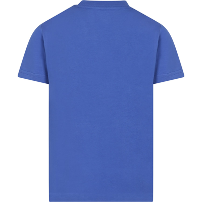Shop Ralph Lauren Blue T-shirt For Boy With Pony