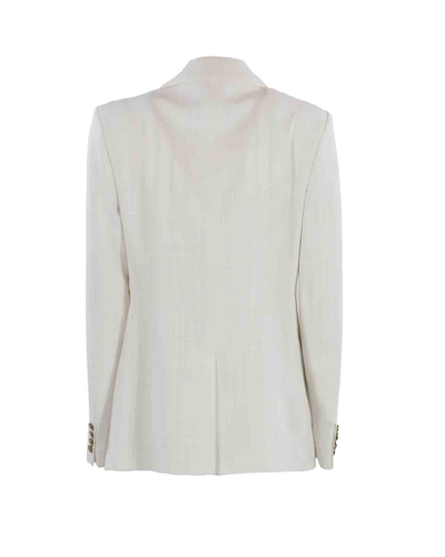 Etro Slub-texture Double-breasted Tailored Blazer In Beige