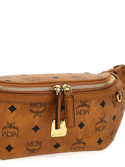 Shop Mcm Visetos Belt Bag In Brown