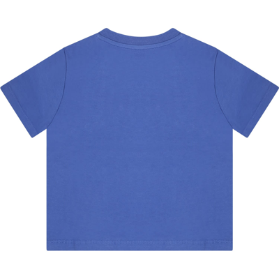 Shop Ralph Lauren Blue T-shirt For Baby Boy With Pony