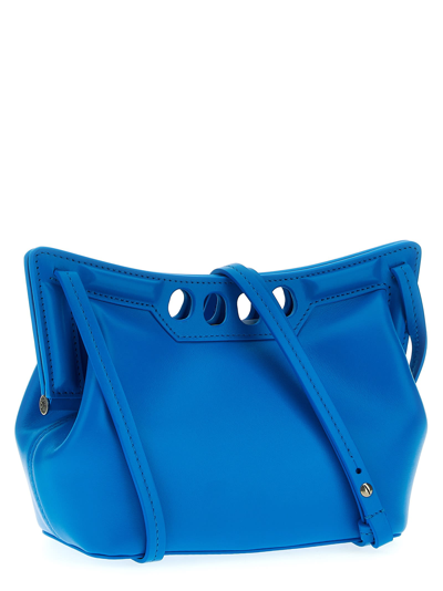 Shop Alexander Mcqueen Peak Mini Shoulder Bag In Light Blue