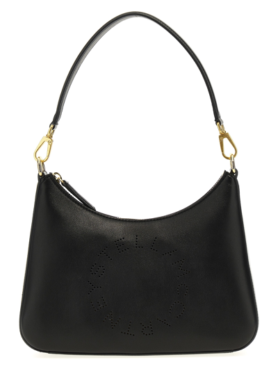 Shop Stella Mccartney Logo Small Shoulder Bag In Black