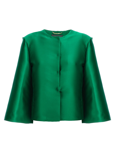 Shop Alberta Ferretti Mikado Jacket In Green
