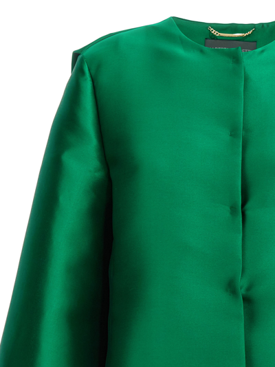 Shop Alberta Ferretti Mikado Jacket In Green