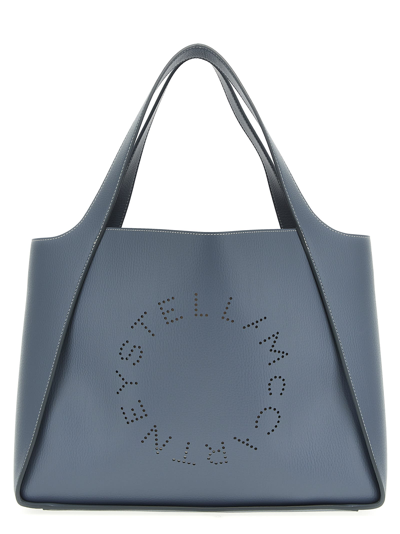 Shop Stella Mccartney Logo Shopping Bag In Light Blue
