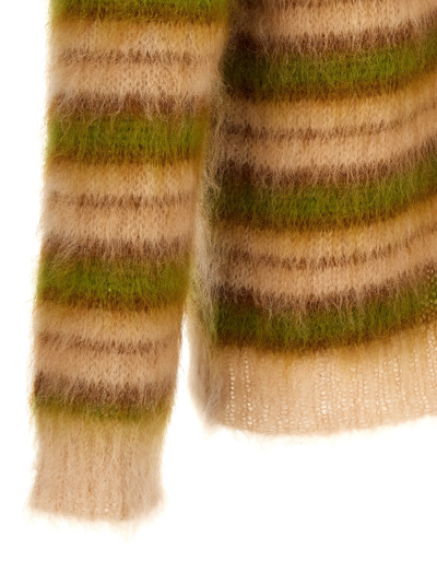 Shop Marni Striped Mohair Cardigan In Multicolor