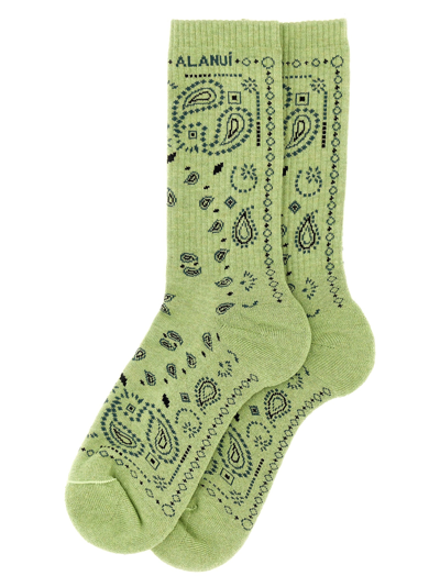 Shop Alanui Bandana Socks In Green