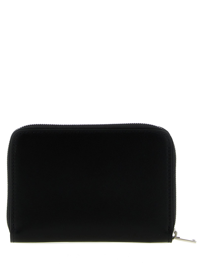 Shop Jil Sander Zip Leather Wallet In Black