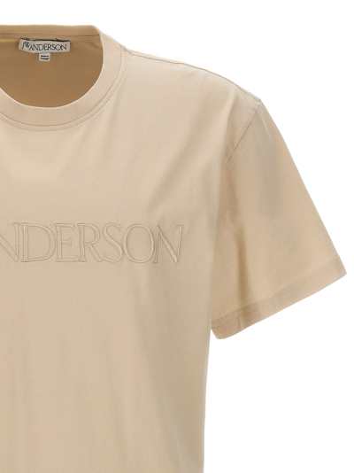 Shop Jw Anderson Logo T-shirt In Beige