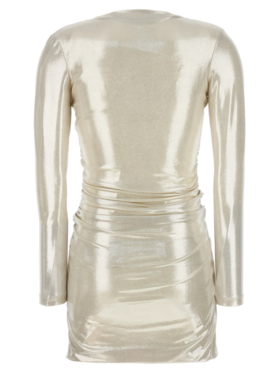 Shop Pinko Vulcaia Mini Dress In Silver