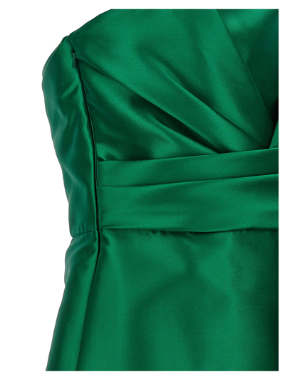 Shop Alberta Ferretti Mikado Dress In Green