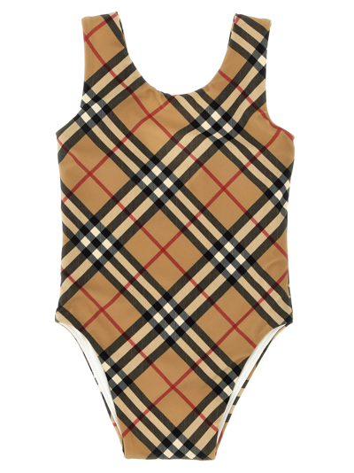 Shop Burberry Tirza One-piece Swimsuit In Beige
