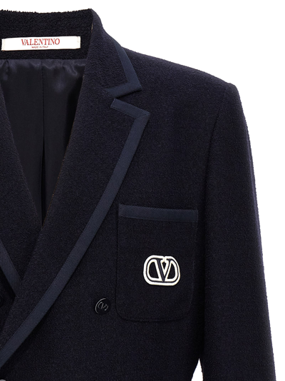 Shop Valentino Vlogo Signature Blazer In Blue
