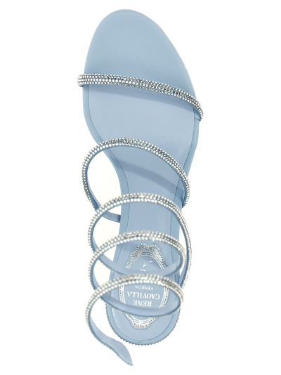 Shop René Caovilla Cleo Sandals In Light Blue