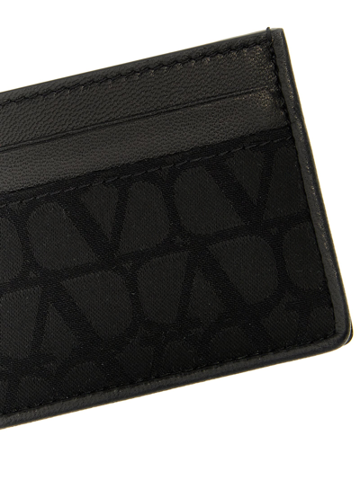 Shop Valentino Vlogo Card Holder In Black