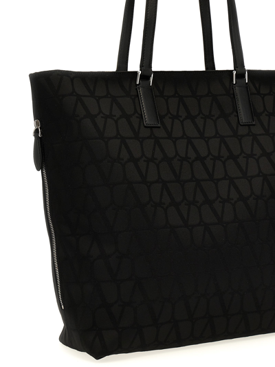 Shop Valentino Toile Iconographe Shopping Bag In Black