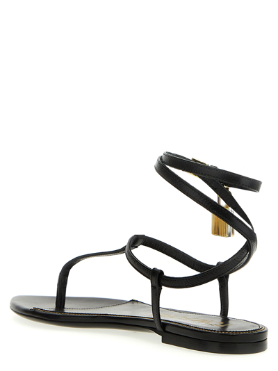 Shop Tom Ford Padlock Detail Thong Sandals In Black