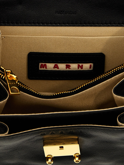 Shop Marni Trunk Soft Mini Shoulder Bag In Black