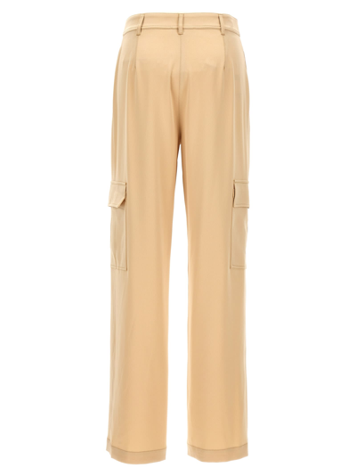 Michael Kors Satin Cargo Pants Beige In Beige