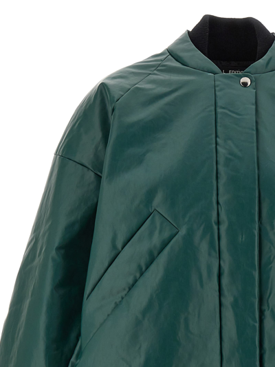 Shop Kassl Editions Oversized Padded Bomber Jacket In Green