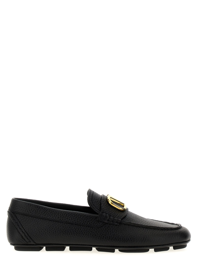 Shop Valentino Garavani Vlogo Signature Loafers In Black
