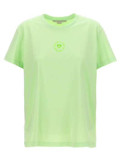 Shop Stella Mccartney Iconic Mini Heart T-shirt In Green