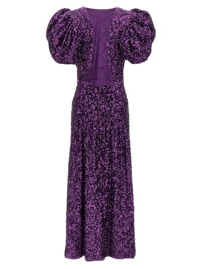 Shop Rotate Birger Christensen Sequin Midi Dress In Purple