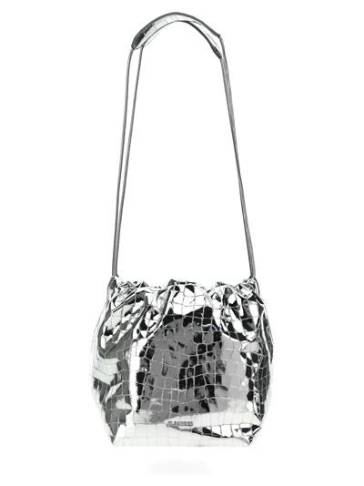 Shop Jil Sander Dumpling Crossbody Bag In Silver
