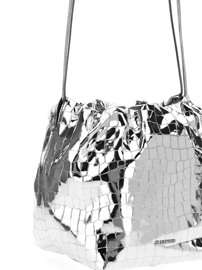 Shop Jil Sander Dumpling Crossbody Bag In Silver