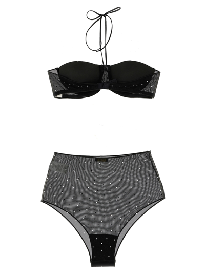 Oseree Oséree 'gem Necklace' Set In Black