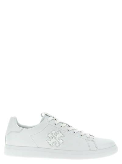 Shop Tory Burch Double T Howell Court Sneakers In White