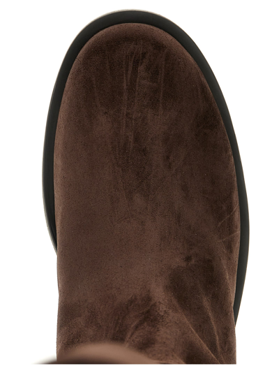 Stuart Weitzman Dark Brown 5050 Bold Fringe Boots In Brown