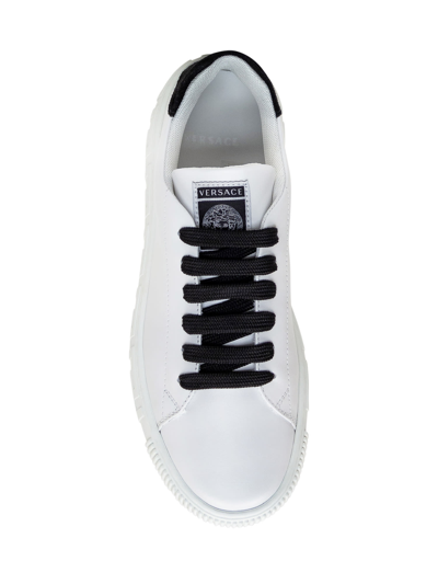 Shop Versace Greca Sneaker In White-black